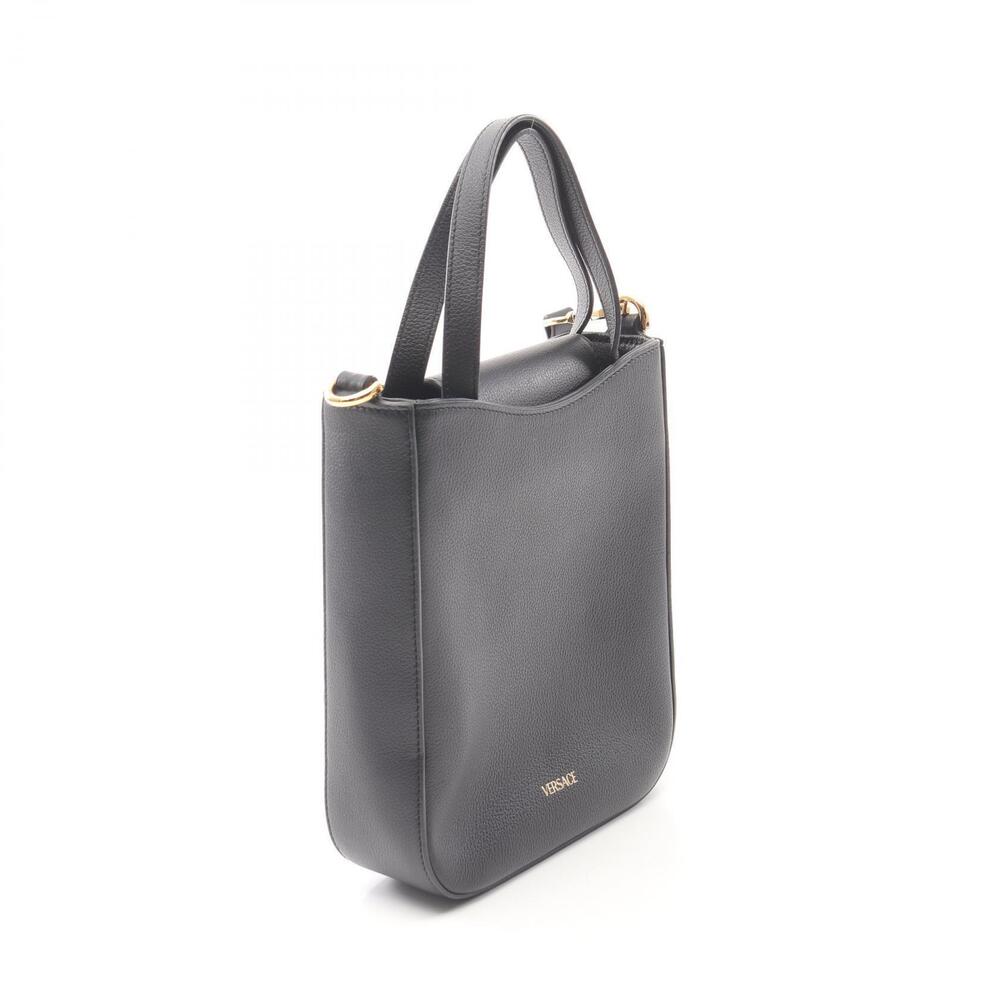 Versace Medusa Square Handbag Leather Black
